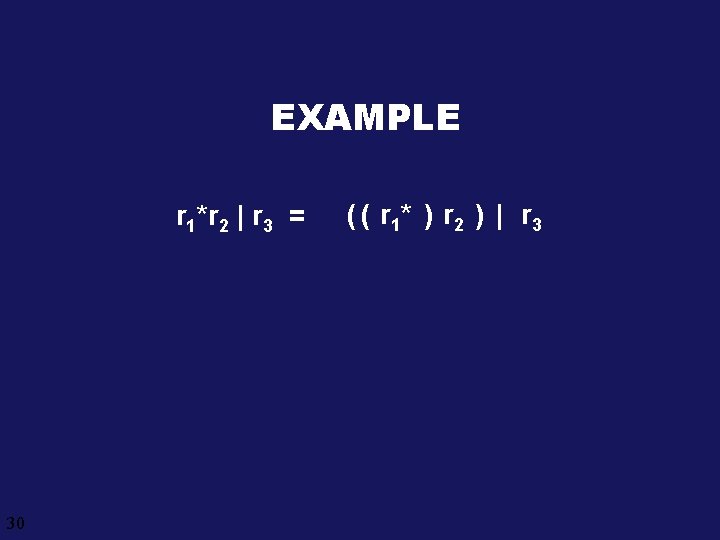 EXAMPLE r 1*r 2 | r 3 = 30 ( ( r 1* )