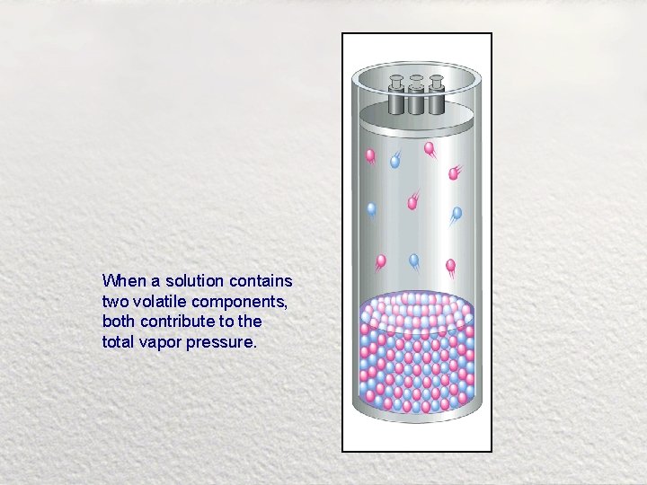 When a solution contains two volatile components, both contribute to the total vapor pressure.