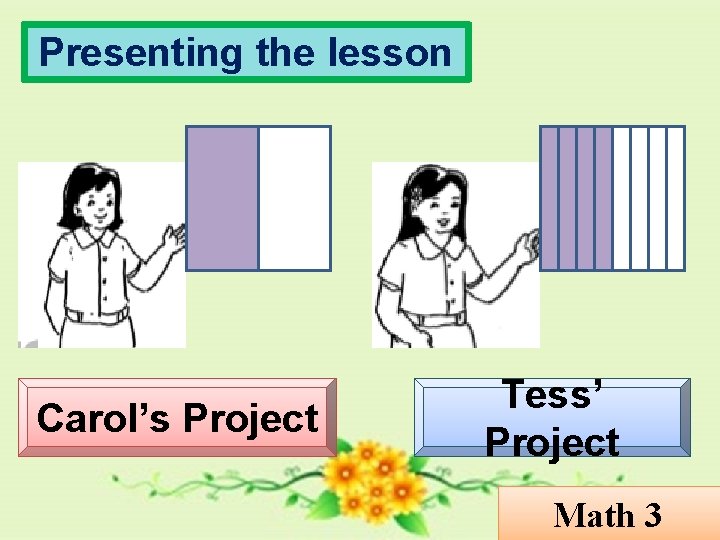 Presenting the lesson Carol’s Project Tess’ Project Math 3 