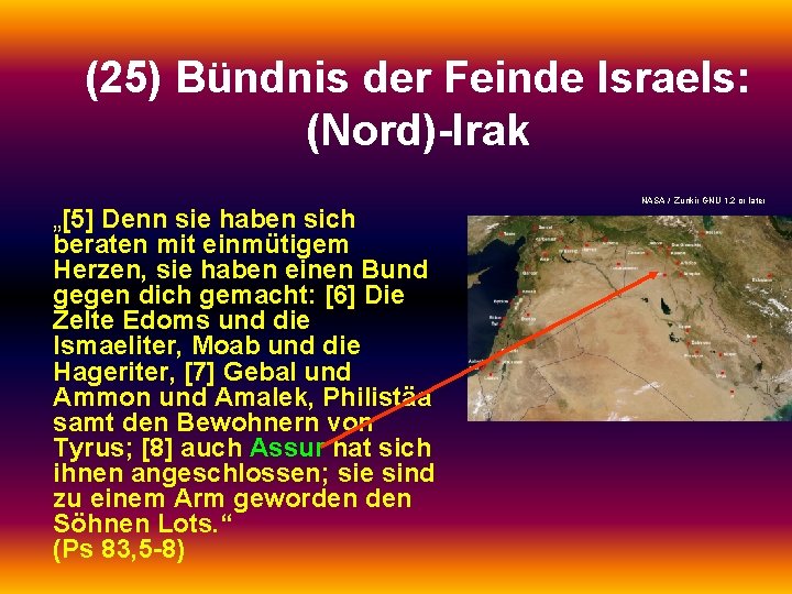 (25) Bündnis der Feinde Israels: (Nord)-Irak „[5] Denn sie haben sich beraten mit einmütigem