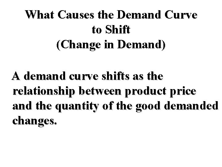 What Causes the Demand Curve to Shift (Change in Demand) A demand curve shifts