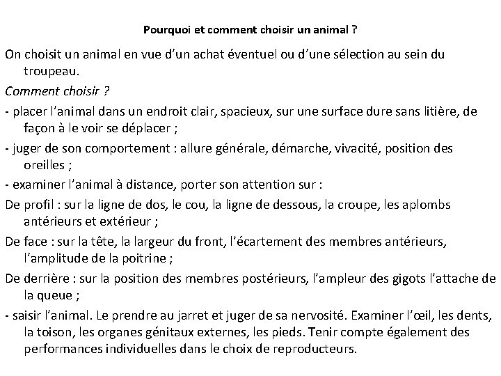 Pourquoi et comment choisir un animal ? On choisit un animal en vue d’un