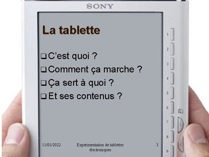 Exprimentation des tablettes lire Mode demploi Cellule TIM