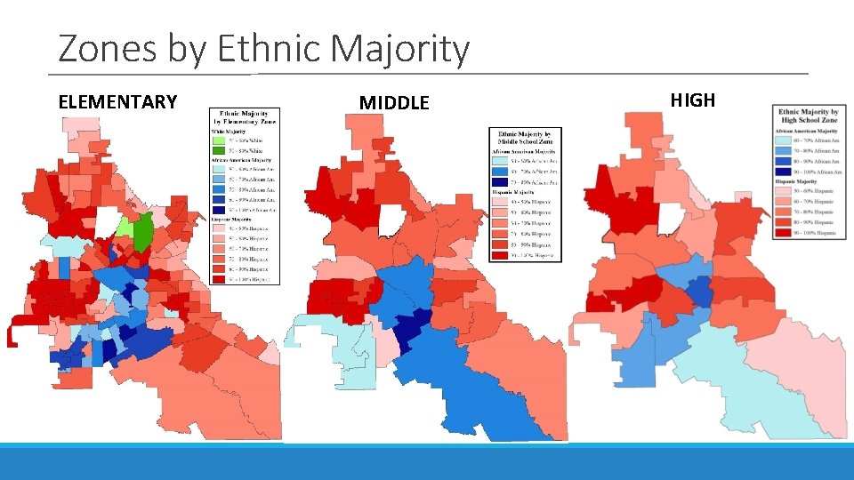 Zones by Ethnic Majority ELEMENTARY MIDDLE HIGH 