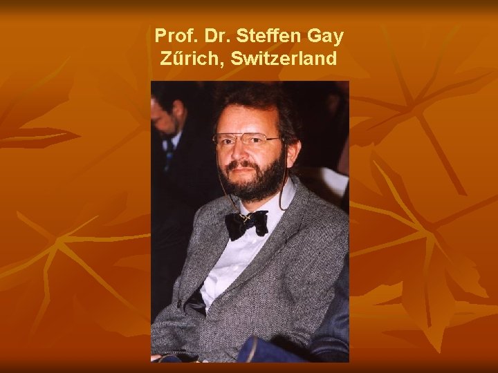 Prof. Dr. Steffen Gay Zűrich, Switzerland 