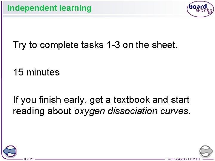 Independent learning Try to complete tasks 1 -3 on the sheet. 15 minutes If