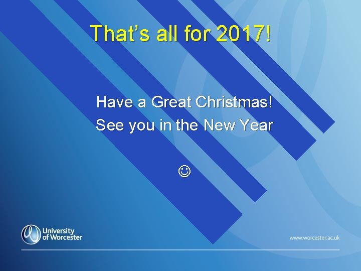 That’s all for 2017! Have a Great Christmas! See you in the New Year