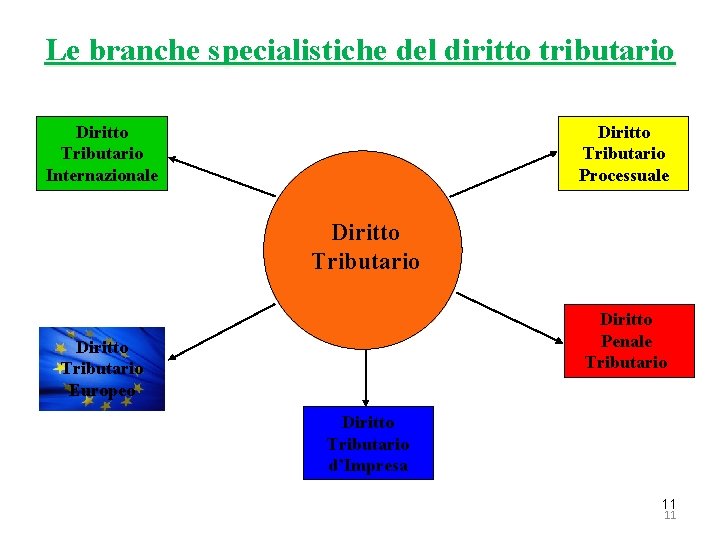 Le branche specialistiche del diritto tributario Diritto Tributario Internazionale Diritto Tributario Processuale Diritto Tributario