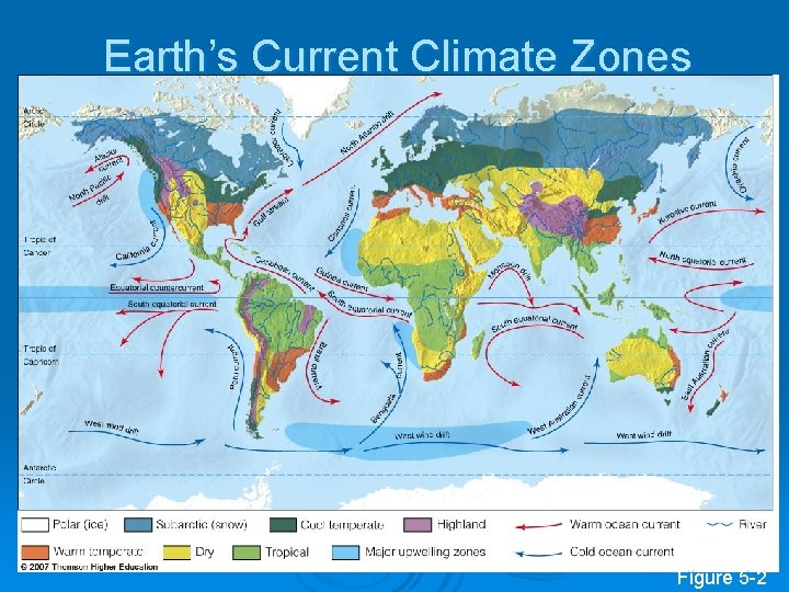 Earth’s Current Climate Zones Figure 5 -2 