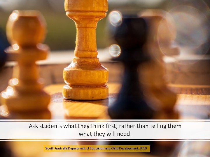 Ask students what they think first, rather than telling them what they will need.