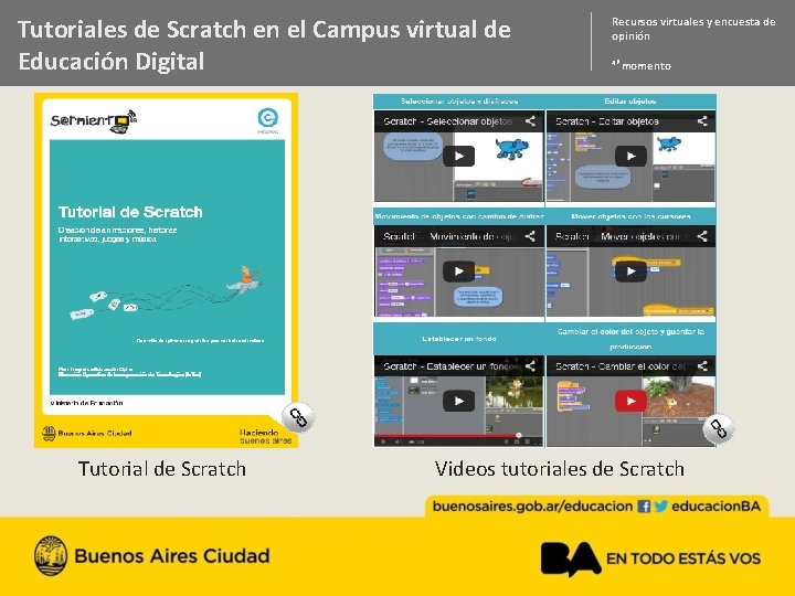 Tutoriales de Scratch en el Campus virtual de Educación Digital Tutorial de Scratch Recursos