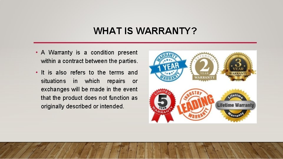 BREACH OF WARRANTY PRESENTED BY KAVYA GOYAL TABLE
