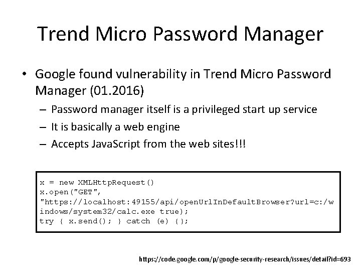 Trend Micro Password Manager • Google found vulnerability in Trend Micro Password Manager (01.