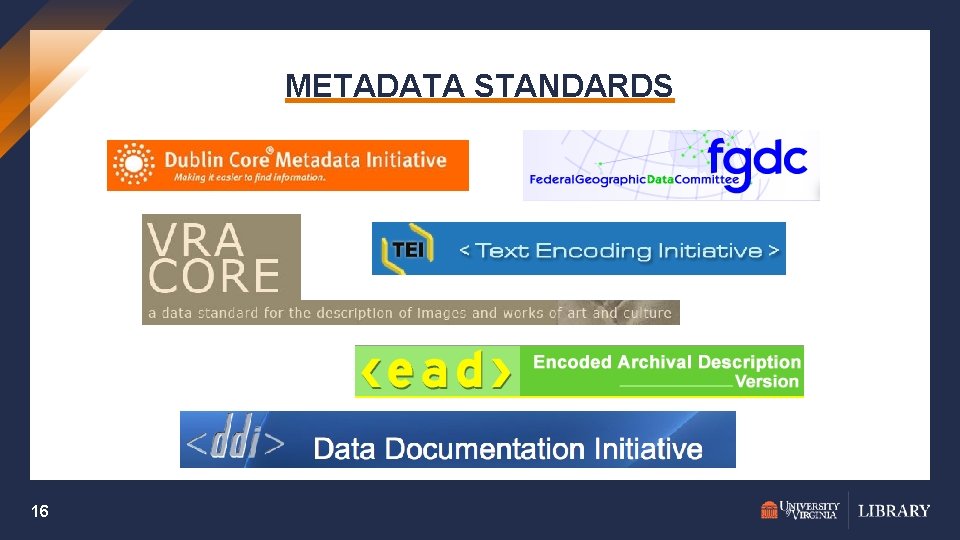 METADATA STANDARDS 16 