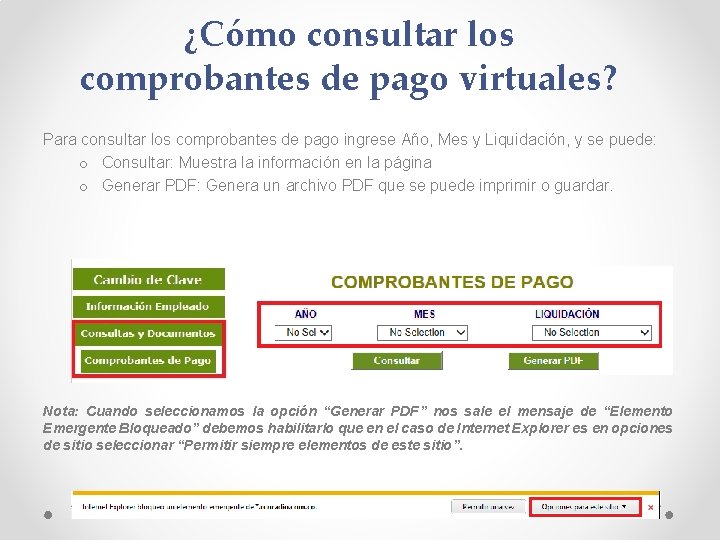 ¿Cómo consultar los comprobantes de pago virtuales? Para consultar los comprobantes de pago ingrese