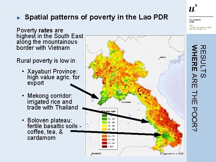 ► Spatial patterns of poverty in the Lao PDR Rural poverty is low in