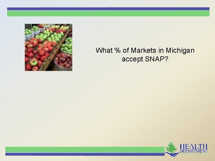 What % of Markets in Michigan accept SNAP? 