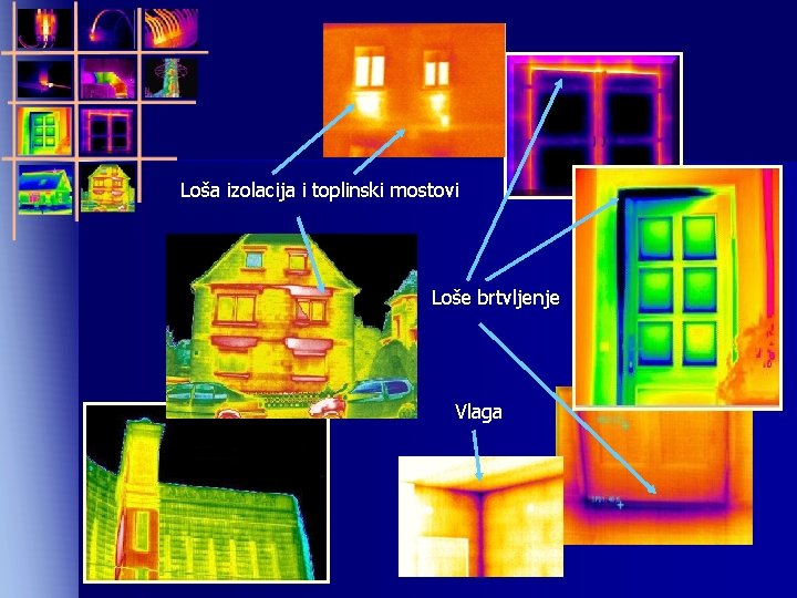 Loša izolacija i toplinski mostovi Loše brtvljenje Vlaga 