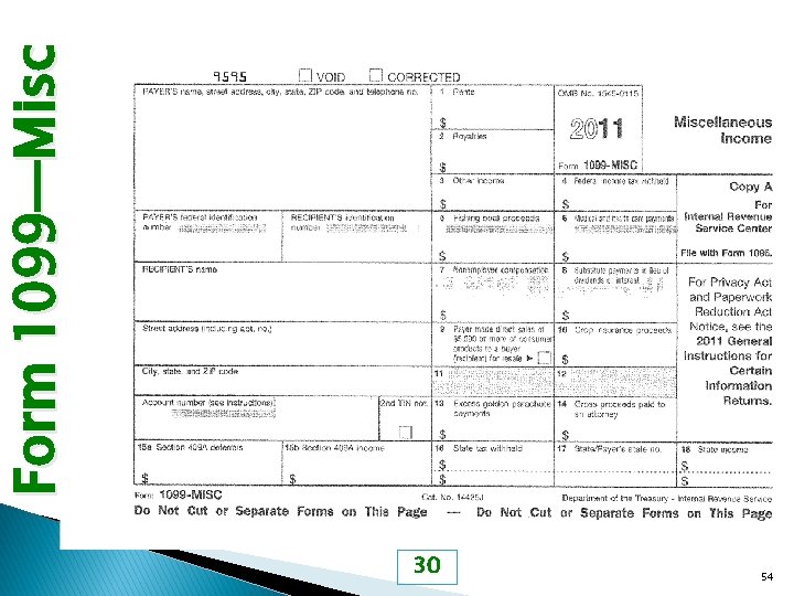 30 54 Form 1099—Misc 