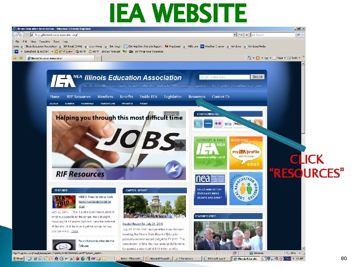 IEA WEBSITE CLICK “RESOURCES” 80 