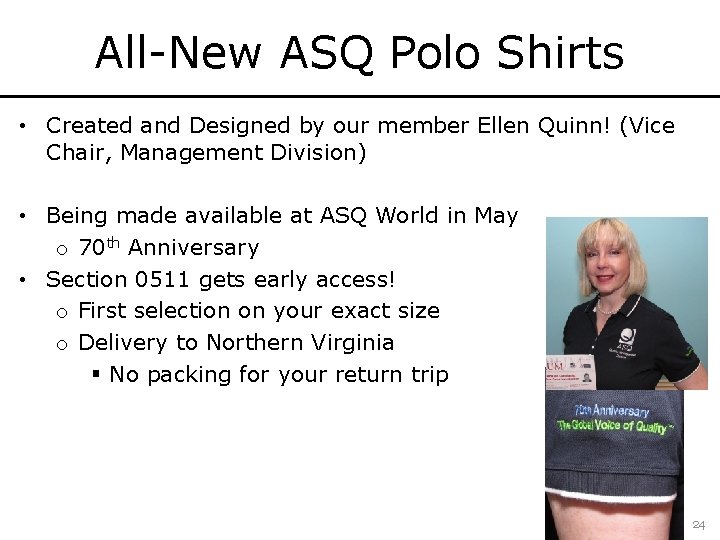 All-New ASQ Polo Shirts • Created and Designed by our member Ellen Quinn! (Vice