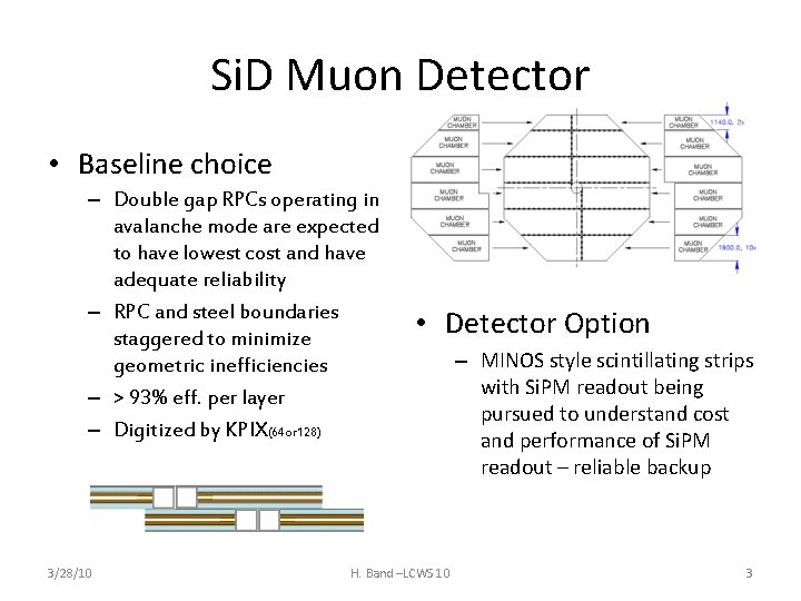 Si. D Muon Detector • Baseline choice – Double gap RPCs operating in avalanche