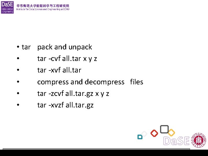 Operating System Lab 1 • tar • • • pack and unpack tar -cvf