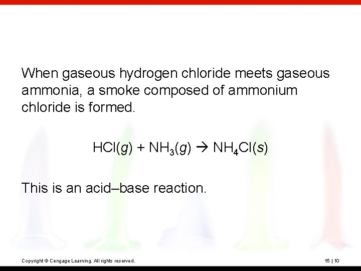 When gaseous hydrogen chloride meets gaseous ammonia, a smoke composed of ammonium chloride is