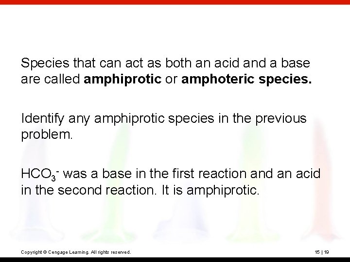 Species that can act as both an acid and a base are called amphiprotic