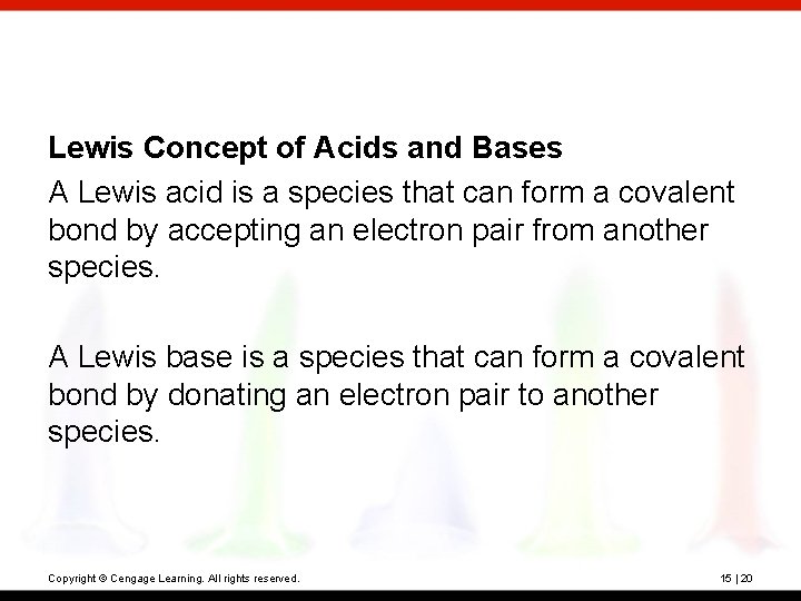 Lewis Concept of Acids and Bases A Lewis acid is a species that can