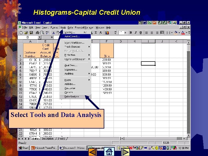Histograms-Capital Credit Union Select Tools and Data Analysis 