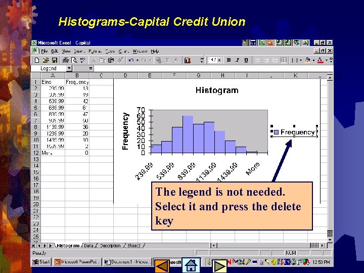 Histograms-Capital Credit Union The legend is not needed. Select it and press the delete