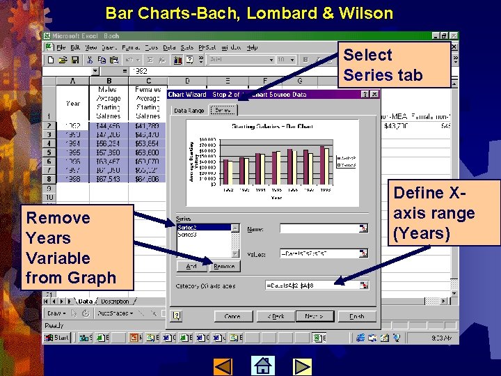 Bar Charts-Bach, Lombard & Wilson Select Series tab Remove Years Variable from Graph Define