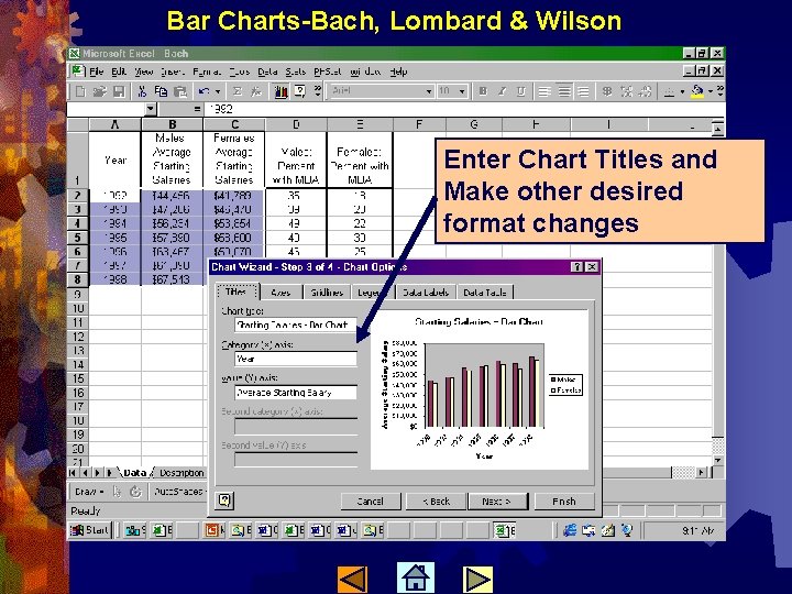 Bar Charts-Bach, Lombard & Wilson Enter Chart Titles and Make other desired format changes
