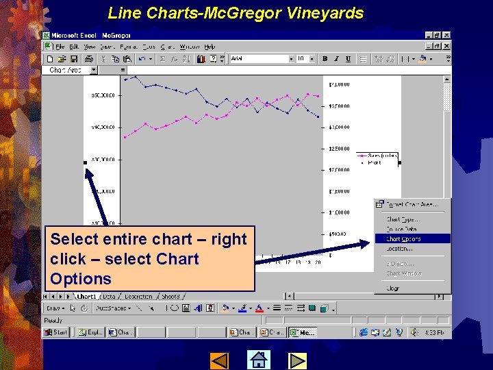 Line Charts-Mc. Gregor Vineyards Select entire chart – right click – select Chart Options