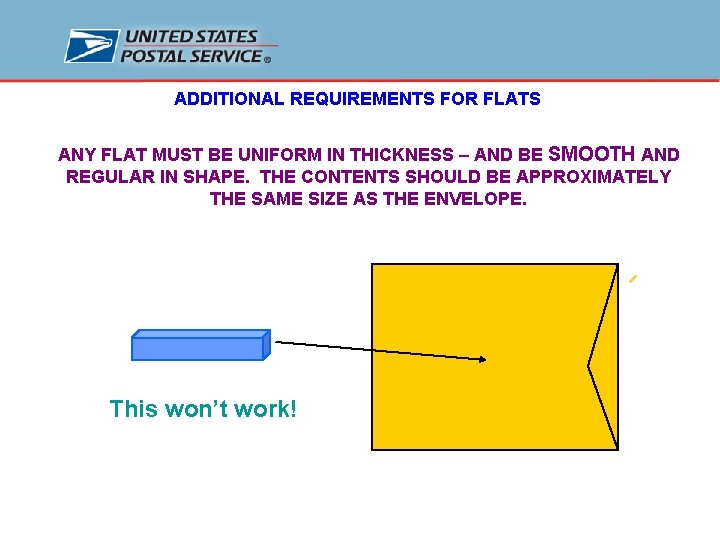 ADDITIONAL REQUIREMENTS FOR FLATS ANY FLAT MUST BE UNIFORM IN THICKNESS – AND BE