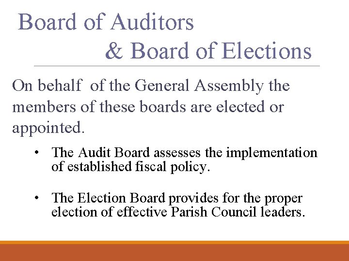 Board of Auditors & Board of Elections On behalf of the General Assembly the