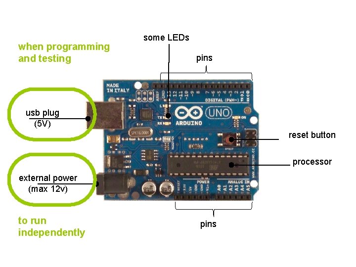 when programming and testing some LEDs pins usb plug (5 V) reset button processor when programming and testing some LEDs pins usb plug (5 V) reset button processor