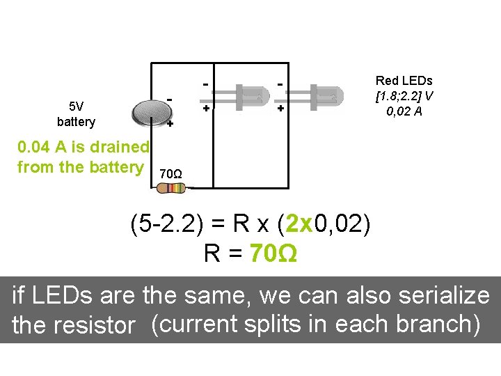 - 5 V battery - - + + + 0. 04 A is drained - 5 V battery - - + + + 0. 04 A is drained