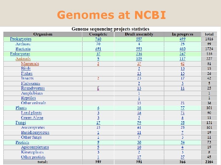 Genomes at NCBI 