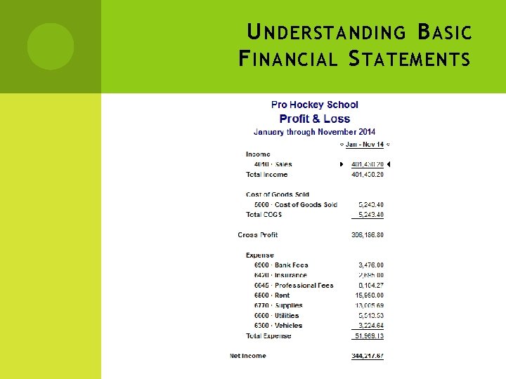 U NDERSTANDING B ASIC F INANCIAL S TATEMENTS 