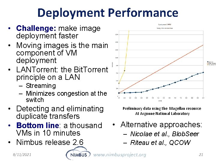 Deployment Performance • Challenge: make image deployment faster • Moving images is the main