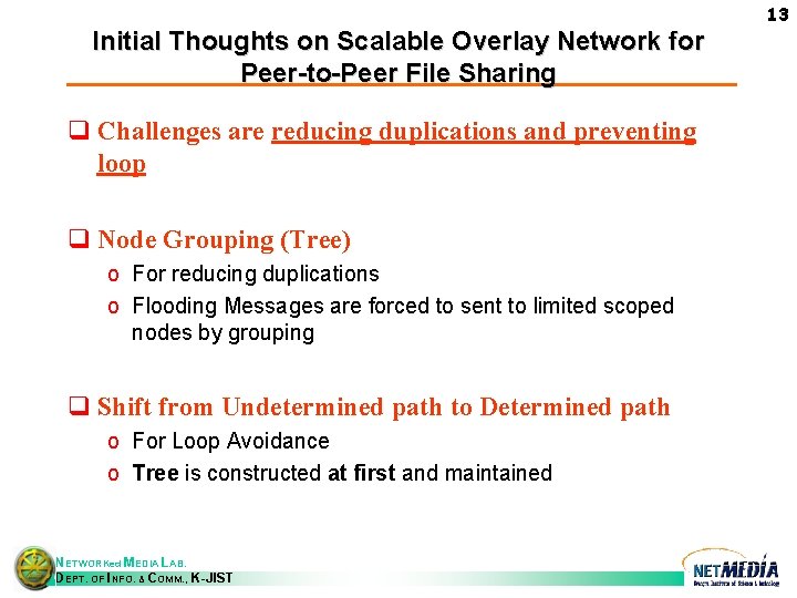 Initial Thoughts on Scalable Overlay Network for Peer-to-Peer File Sharing q Challenges are reducing