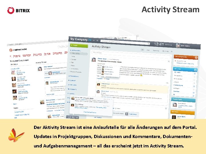 Activity Stream Der Aktivity Stream ist eine Anlaufstelle für alle Änderungen auf dem Portal.