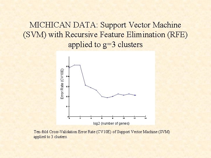 MICHICAN DATA: Support Vector Machine (SVM) with Recursive Feature Elimination (RFE) applied to g=3