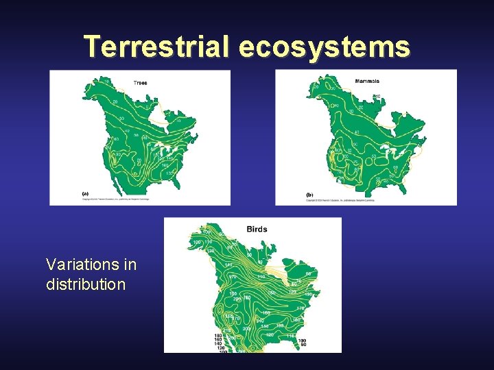 Terrestrial ecosystems Variations in distribution 