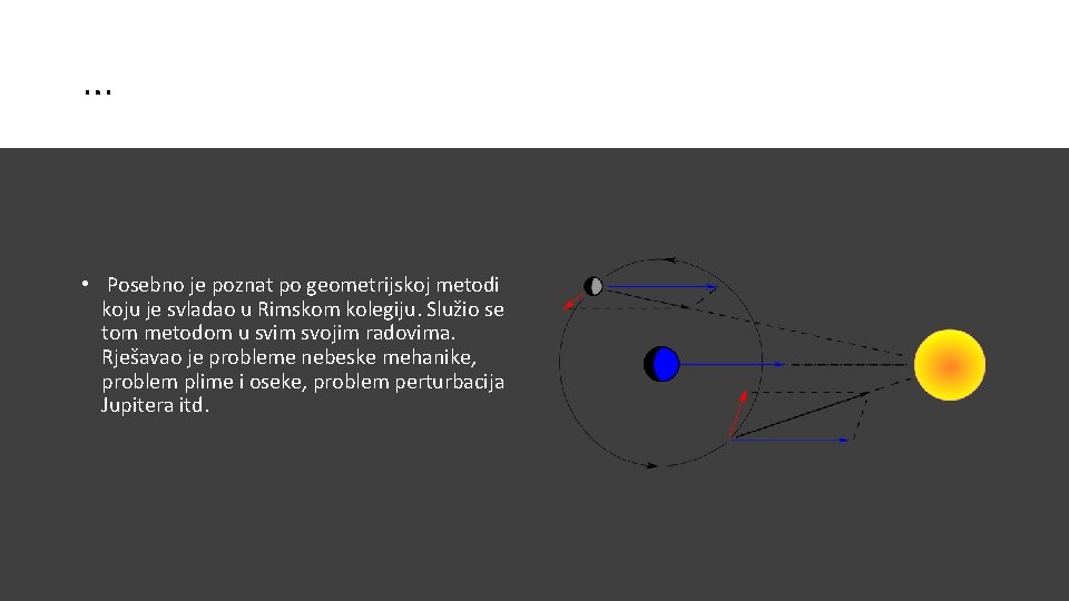 … • Posebno je poznat po geometrijskoj metodi koju je svladao u Rimskom kolegiju.