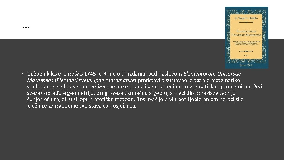 … • Udžbenik koje je izašao 1745. u Rimu u tri izdanja, pod naslovom