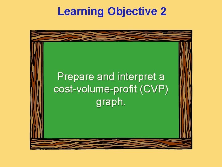 Learning Objective 2 Prepare and interpret a cost-volume-profit (CVP) graph. 