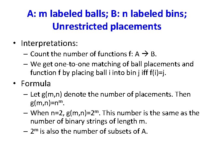 Placing balls in bins Acknowledgement I have used